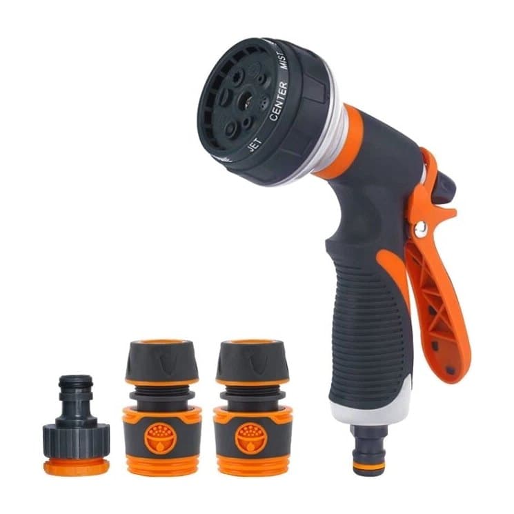 8-Pattern Garden Hose Spray Gun with Connectors