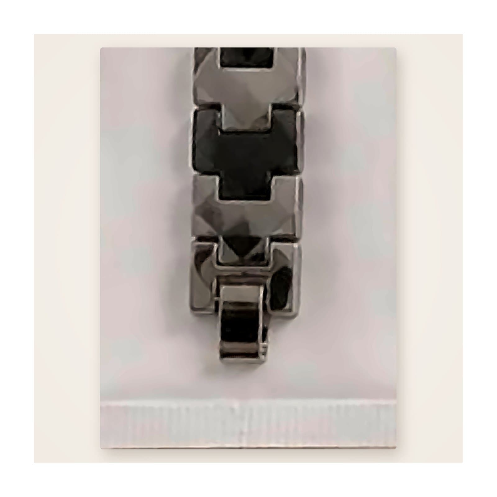 Men's Black & Gunmetal Faceted Link Bracelet — Black/Gunmetal, photo 3