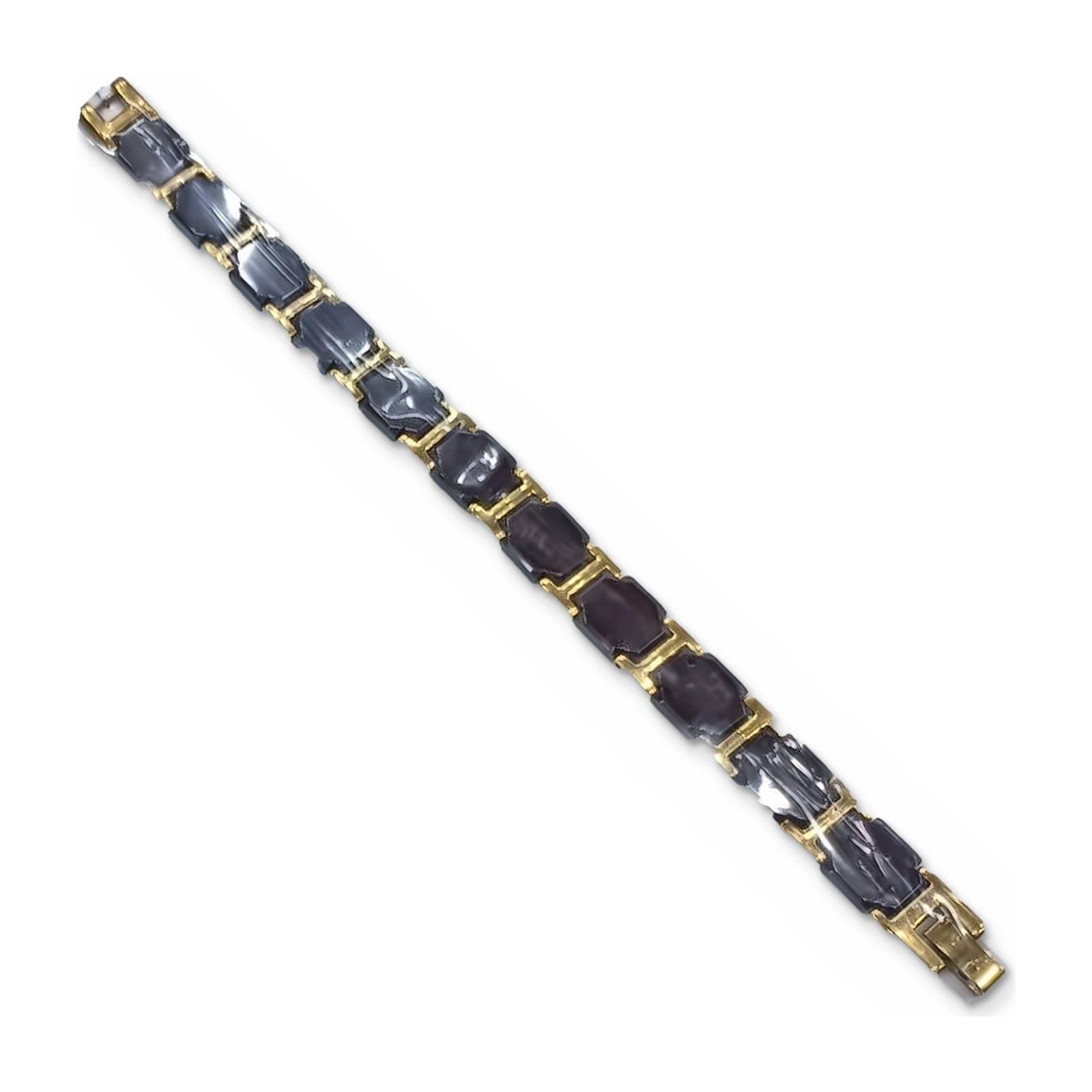 Two-Tone Faceted Link Bracelet