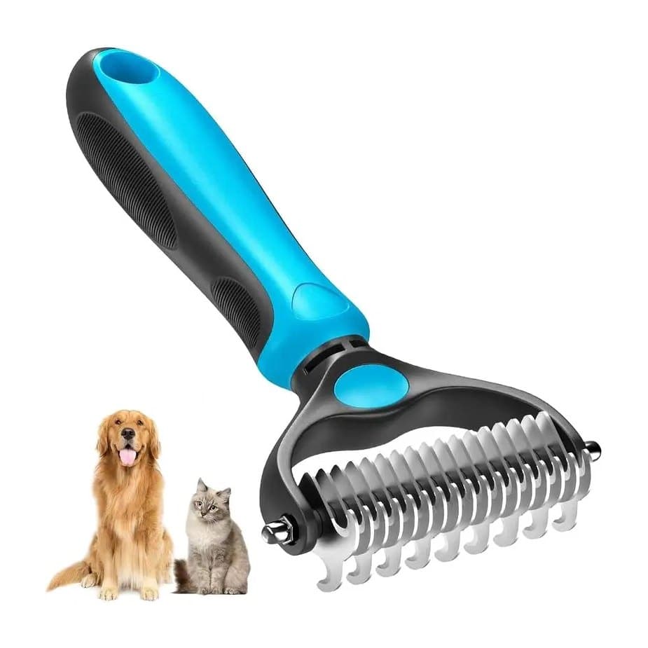 2-in-1 Pet Deshedding & Dematting Rake