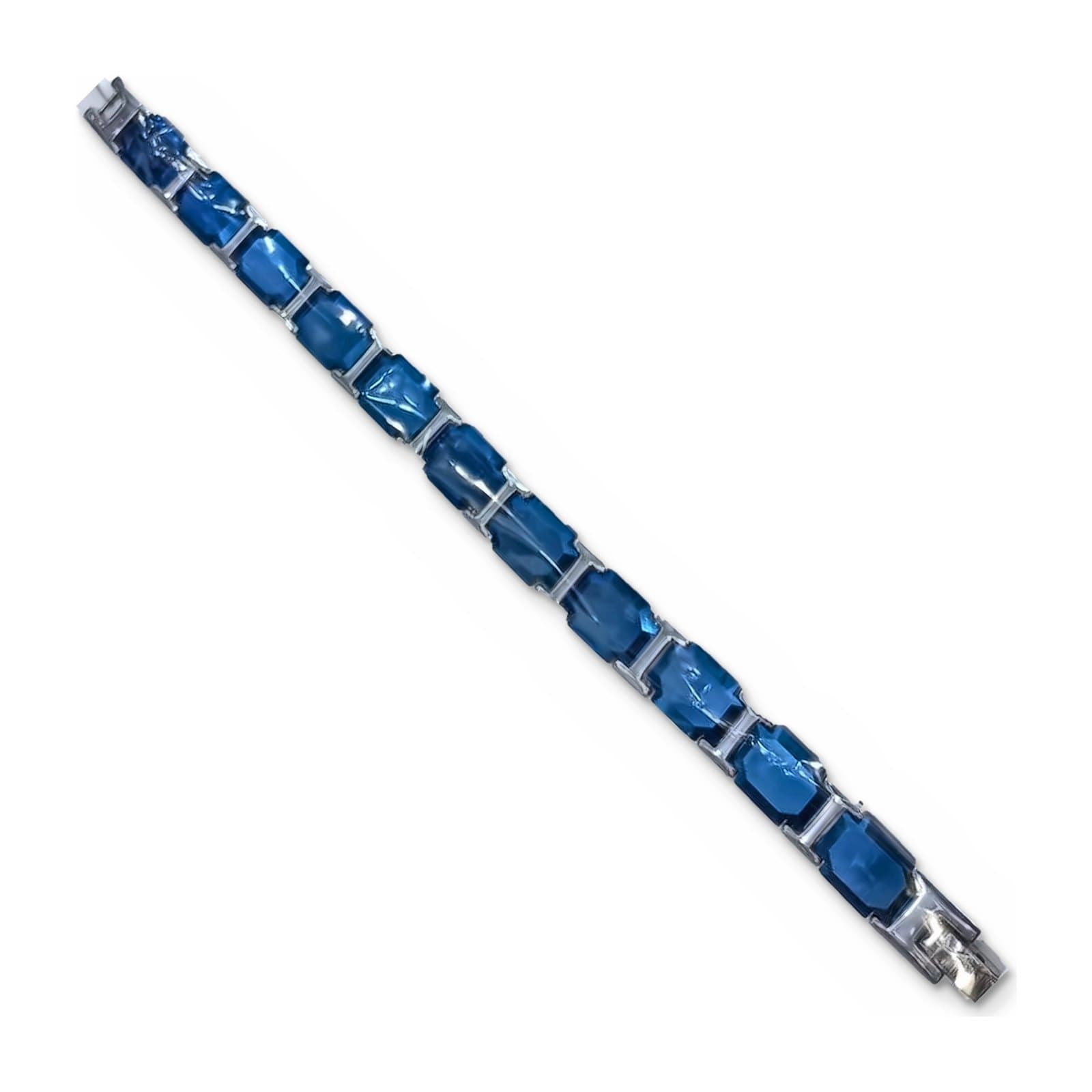 Two-Tone Faceted Link Bracelet — Purple/Gold, photo 4